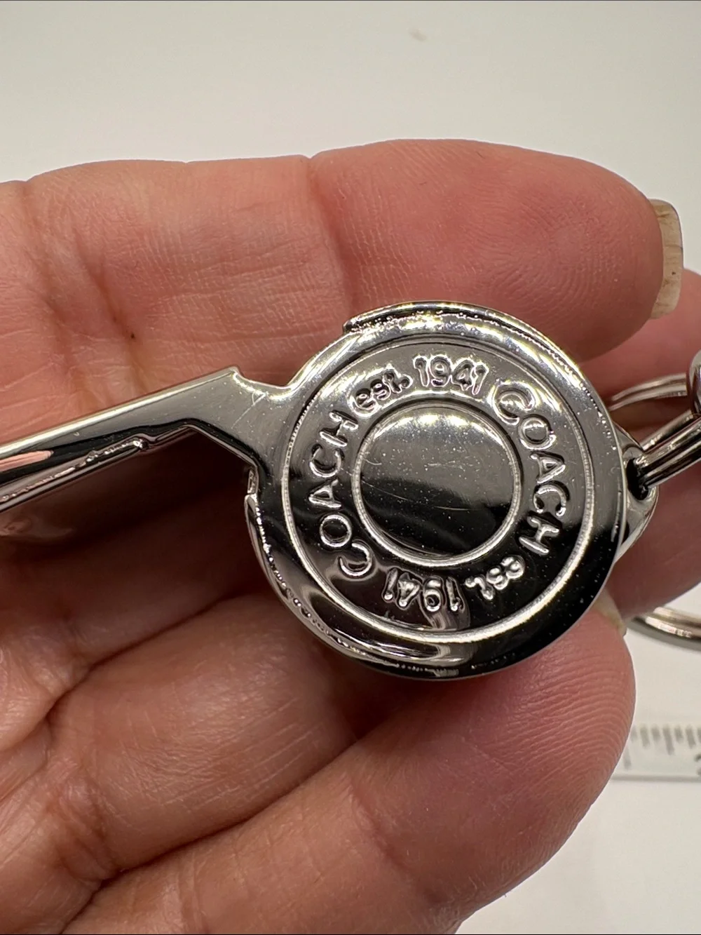 Coach Silver Whistle Keychain